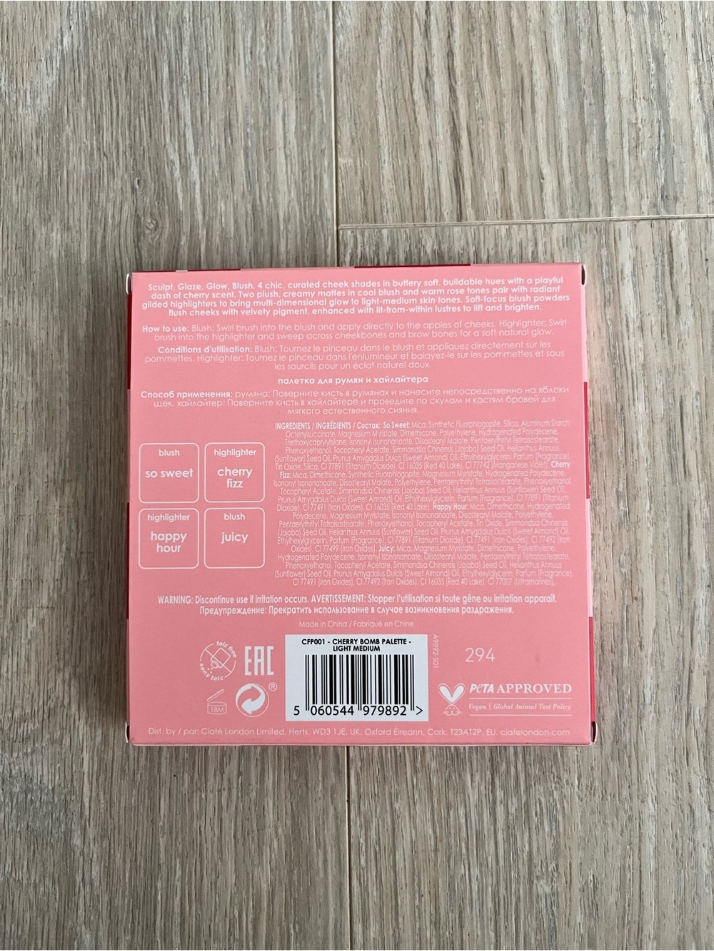 NEW Ciaté London Cherry Bomb Blush & Highlighter Palette Light/Medium - Picture 2 of 3